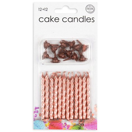 Tærtelys med Holder Roséguld 12-pakke