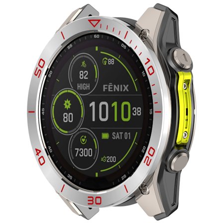 Garmin Tactix 8 51mm AMOLED Bezel - Silver Red Time Zone