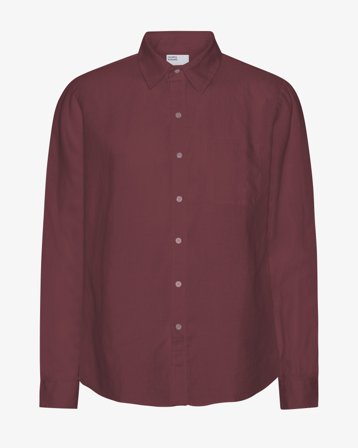 Linen Shirt - Oxblood Red S