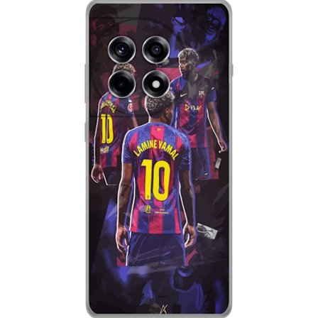 Kompatibelt Mobilskal till OnePlus OnePlus 12R Lamine Yamal i Barcelona-kollage med tröja nummer 10, kraftfulla poser, kontrastfärger och dynamiskt