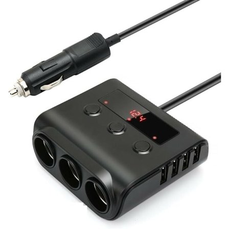 3-Port Billader Multi-Kontakt Sigarettenner 24V/12V USB Billader Multi-Adapter Splitter 4 USB-porter