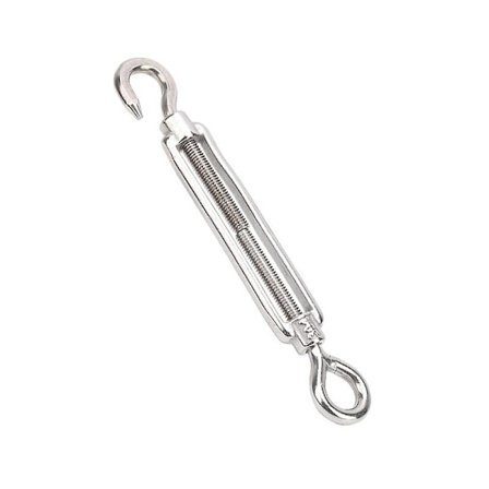 4 stk. strammeskruer i rustfritt stål M4, justerbar strammeskrue med krok og øye, kraftig