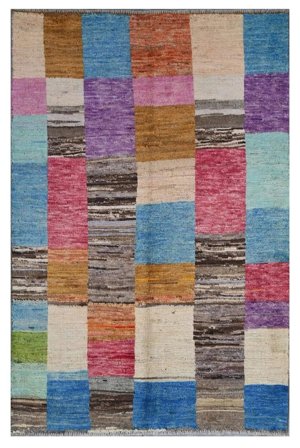 Moroccan Berber - Afghanistan Modern Donker Roze/Donkerblauw (Wol, Afghanistan)