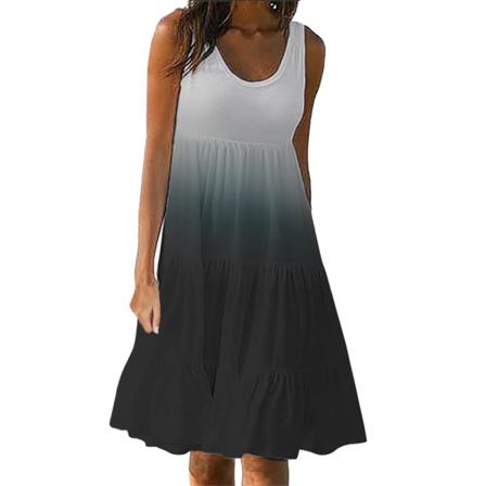 Sommar Damklänning Holiday Gradient Print Ärmlös Party Beac
