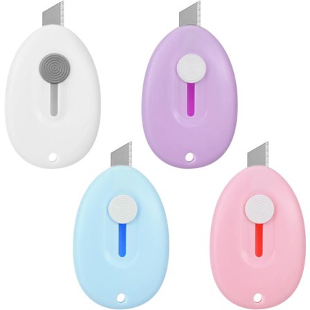 4-pak Mini Kasseåbner Udtrækkelig Lille Kniv Pakke Kasseåbner Brevåbner Praktisk Kuvertåbner Sød Lille Pa