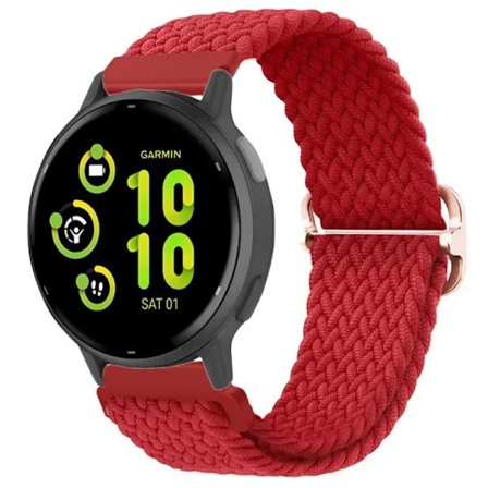 20/22mm Nylon Flätad Loop Rem kompatibel Garmin Forerunner 265 55 965 165 Sportarmband Garmin Venu 3/2 Vivoactive 5 Armbandsbälte