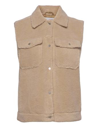 Slfjany Teddy Vest W Beige Selected Femme