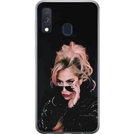 Kompatibelt Mobildeksel til Samsung Galaxy A40 Lady Gaga portrett med solbriller og dramatisk sminke i mørk glamorøs stil