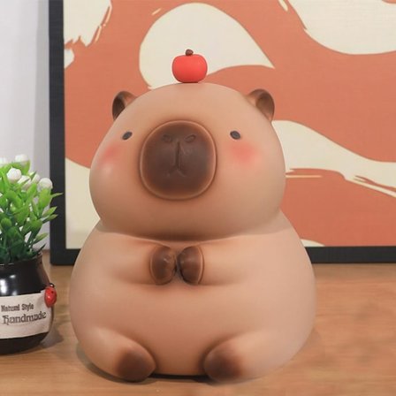 Sød Capybara Sparegris, Nyhed Dyreformet Pengekasse til Børn, Sparekasse til Børn Piger Drenge Gave (Æble, Stor)