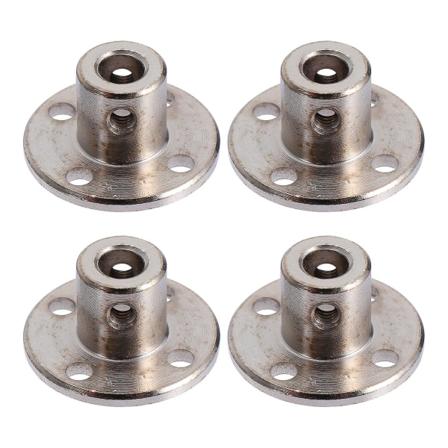 4 st 5 mm styv flänskoppling Motor Styraxelkopplingsmotorkopplingsdelar (med skiftnyckel) Silver 2.1X2.1cm