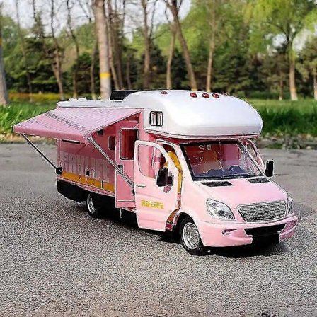 1:28 Støpt Luksus RV Fritidskjøretøy Bilmodell Metall Camper Van Bobil Lyd og Lys Leker Gave til Barn