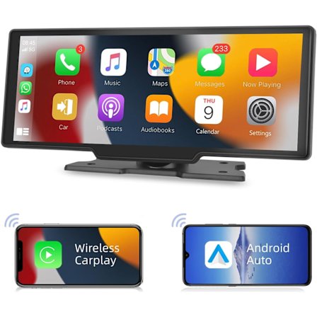 Bærbar Apple Carplay Trådløs Bil Stereo Android Skjerm, 10,26 Tommers IPS Berøringsskjerm Bilradio