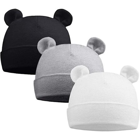 Pesaat Nyfødt Sykehuslue Prematur Gutter Jenter Beanie Ensfarget Spedbarn Babyluer Høst Vinter