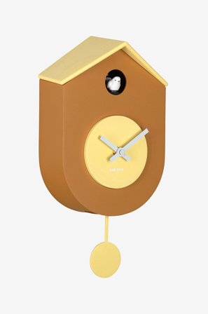 Karlsson - Vægur Grato Cuckoo - Gul - Vægure og bordure - Fra Homeroom