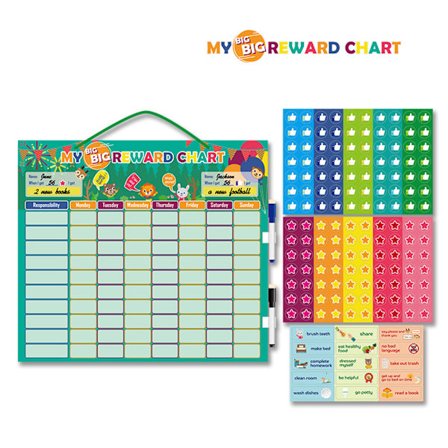 Magnetisk belønningsskjema for barn, magnetisk bred kalender med whiteboardpenner og atferd[co]