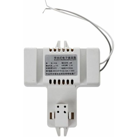 Hvit plastskall 4-pinners 2D-rørpære lysstoffrør ballast 220V 0.19A 38W