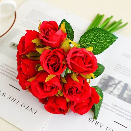 Kunstige blomster Fake Rose FARGE 4 FARGE 4