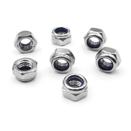 100 stycken M6 rostfria låsmuttrar sexkantsmuttrar låsmuttrar sexkantsmuttrar för hårdvarulåsmutter sortiment