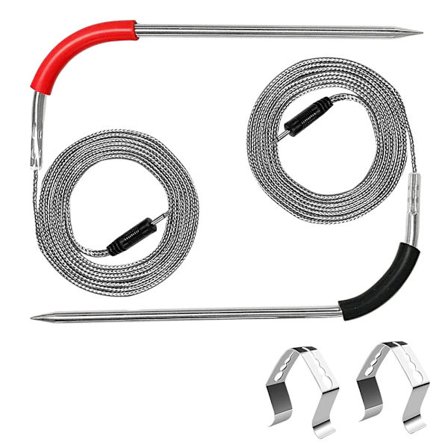 2-pakning erstatningskjøttprobe for Weber Grill og Røyker, Temperaturprobe med probeklips tilbehør