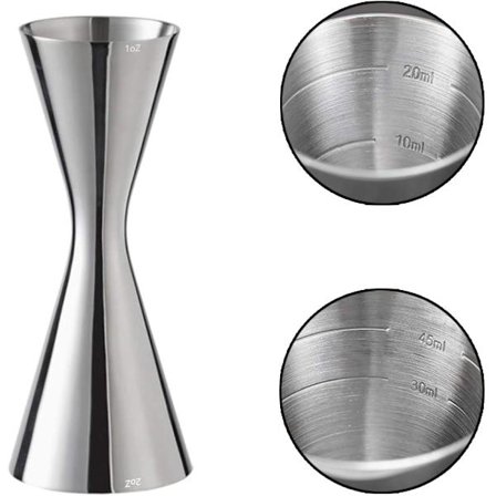 Cocktail Jigger i Rustfrit Stål, Professionel Bartender Drikke Målebæger med Indbygget Skala Markering