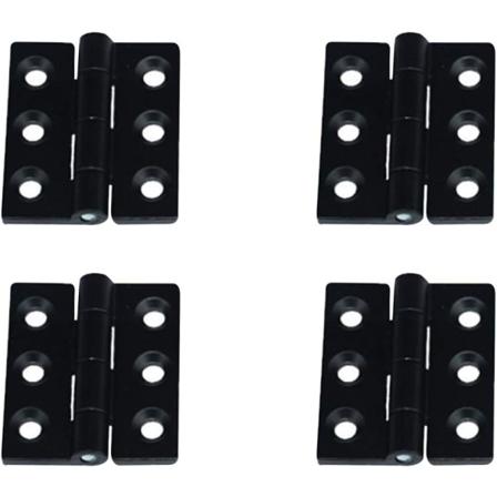 Fällbara gångjärn - 4 st hårdvarugångjärn för hushållsskåpsdörr, zinklegering, svart, 60 * 60 * 6 mm