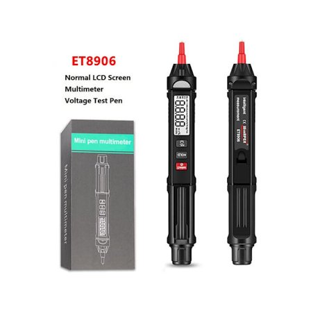3-i-1 elektrisk testpenna multimeter, RMS digital multimeter, spänningstestpenna, LCD-display