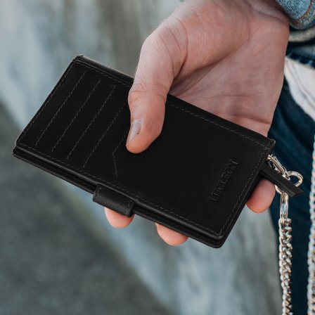 Liam Black Leather RFID Wallet for Men - Wallets