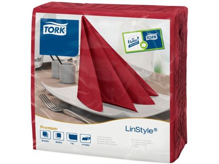 TORK Servett LinStyle vinröd 39x39cm 50/fp - Lyreco - Kök och servering - Servetter och dukar - Servett - 3-lagers