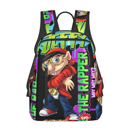 SML Jeffy The Rapper Lätt Ryggsäck Student Bokväska Skolväska Satchel Daypack Unisex Ryggsäck Ryggsäck För Barn Tonåringar Vuxna