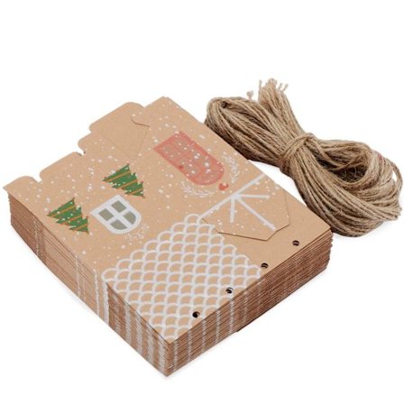 50 kpl joululahjapakkausta, kraftpaperista valmistettu pieni talo karkkilaatikko, häälahjapakkaus, juhlalahja