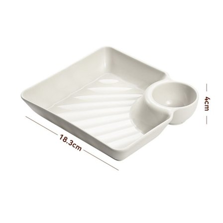 1 STK Eddike Fad Måltid Sushi Dumplings Fad Firkantet PP Snack Pla