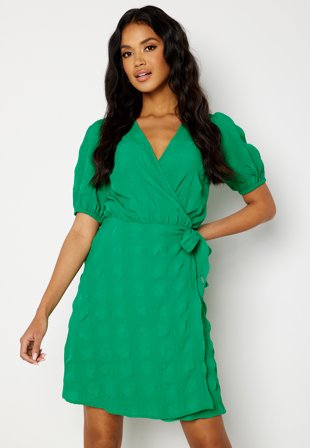 BUBBLEROOM Triniti ss wrap dress Green Klær