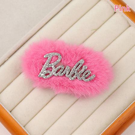 Fashion Barbie Plys Hårnål Diamond Sparkling Hair Clip Til Gi Pink