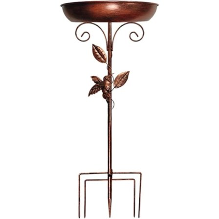 Fuglebad i metal 76 cm – Stabil 5-delt base & aftagelig stang, vintage design til have, terrasse & græsplæne_TF_TF