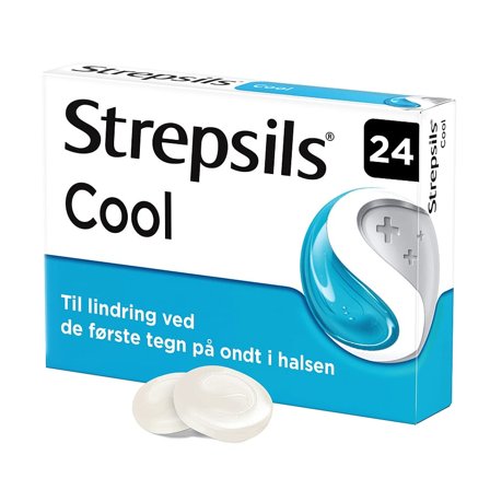 Strepsils Cool, Sugetabletter 24 tabl., Medicin & Pleje, Ondt i Halsen, Halspastiller