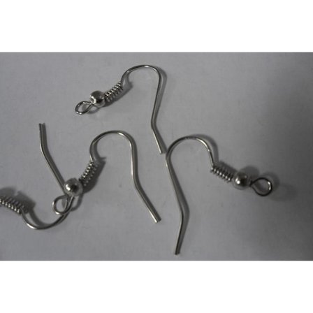 25 Par (50 st.) Nickelfria Platinapläterade öronkrokar 18 mm.