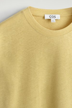 COS Homme T-Shirt Décontracté En Coton Et Lin in Jaune