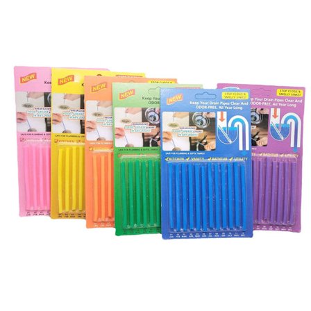 36 Avløpsrensestikker Sani Stikker Deodoriserende Stikker for Kjøkken, Avløp, Badekar (6 Farger Sendes Tilfeldig)