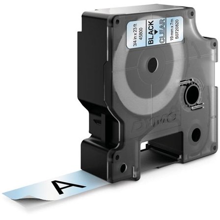 DYMO Standard D1 Tejp 19mm Svart på transparent, Märka & markera