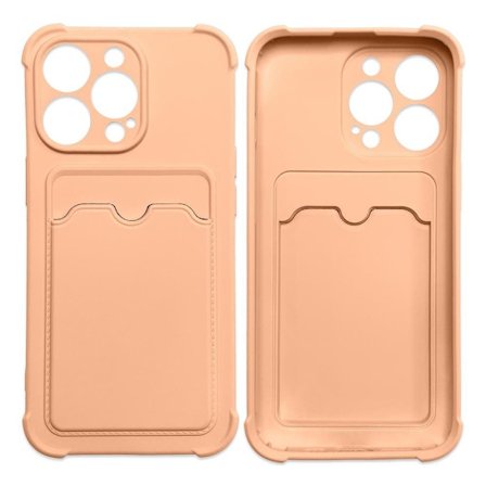 iPhone 13 PRO Max -Bumper Mjuk Korthållare Skal - Rosa