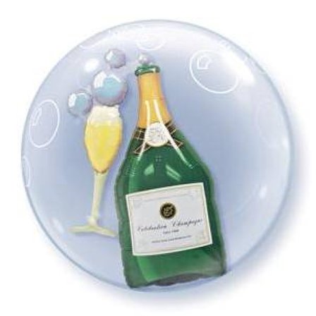 Dubbel bubblaballong champagne - Nyår Fest Dekoration - Kalaslagret.se