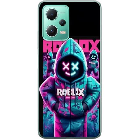 Kompatibel Mobilcover til Xiaomi Redmi Note 12 Roblox Hoodie Legend Mystisk Roblox-figur i blå hoodie med futuristiske neonlys