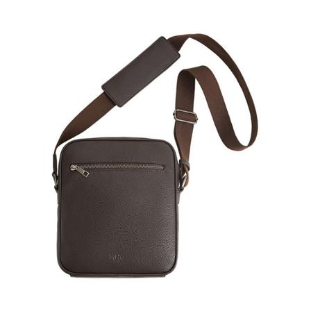 Mango Pebbled crossbody Bælte Taske Brun, Herre Skuldertasker, Størrelse: ONE Size