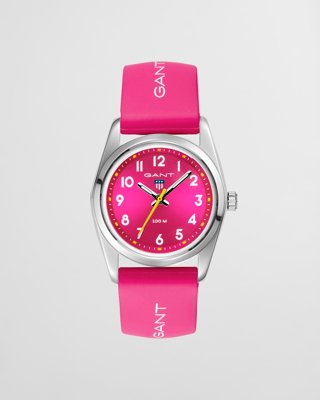 GANT - Graduate klokke med knallrosa silikonrem (2-6 år) blush rose