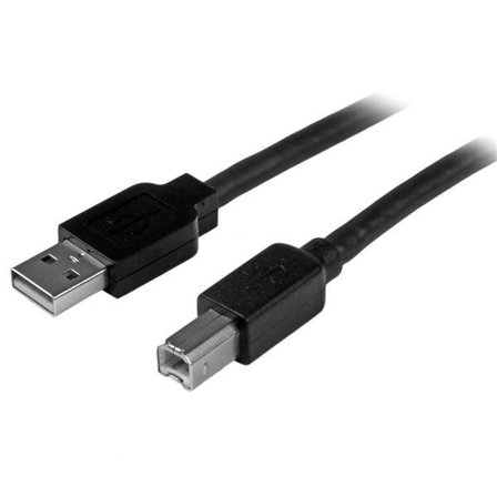 StarTech 15m / 50 ft Active USB 2.0 A to B Cable - Long 15 m USB Cable - 50 ft USB Printer Cable - 1x USB A (M), 1x USB B (M) - Black (USB2HAB50AC) -