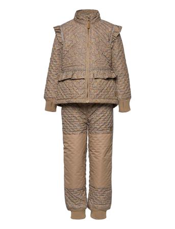 Thermal+ Girls Set Aop Outerwear Thermo Outerwear Thermo Sets Beige Mikk-Line
