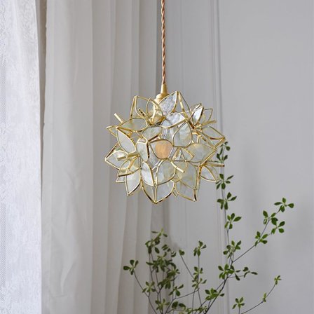 Glass blomster pendellamper, blomsterformet lampe, moderne hengende lampe, 20 cm, mini pendellampe for kjøkkenøy - klar teksturert glasskjerm