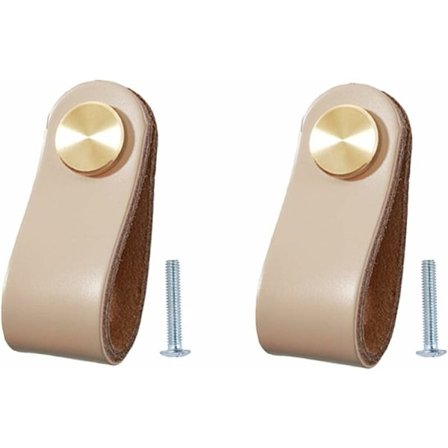 Sett med 2 skinnmøbelhåndtak, skapdørknott, skinnhåndtak skuffeknapp, vintage møbelhåndtak for skap, kommode, kjøkken, bad