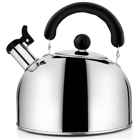 Te Kedel med Fløjte til Komfur, Mindre Stål Te Kedler til Komfur, 4,3qt (4-