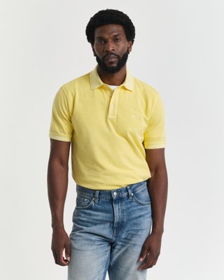 GANT - Solbleket piquéskjorte til herre banana yellow